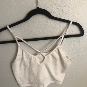2bella criss cross white tank top